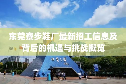 東莞寮步鞋廠最新招工信息及背后的機遇與挑戰(zhàn)概覽