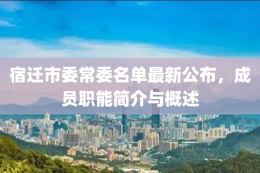宿遷市委常委名單最新公布，成員職能簡介與概述