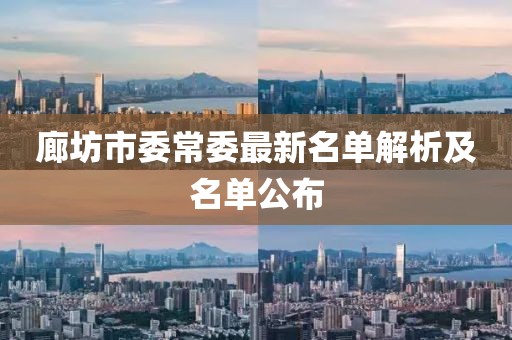 廊坊市委常委最新名單解析及名單公布