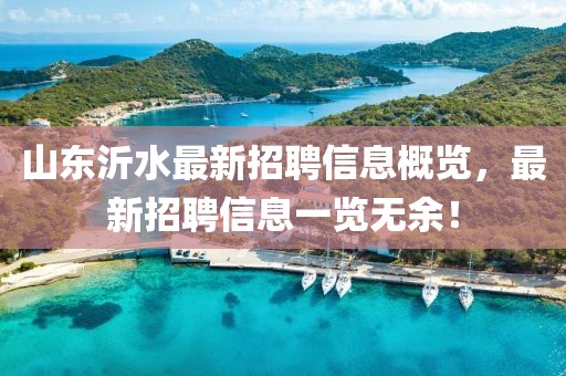 山東沂水最新招聘信息概覽，最新招聘信息一覽無余！