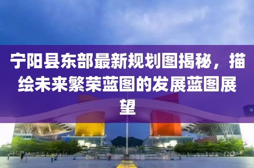 寧陽縣東部最新規(guī)劃圖揭秘，描繪未來繁榮藍(lán)圖的發(fā)展藍(lán)圖展望