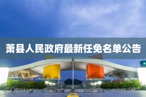 蕭縣人民政府最新任免名單公告
