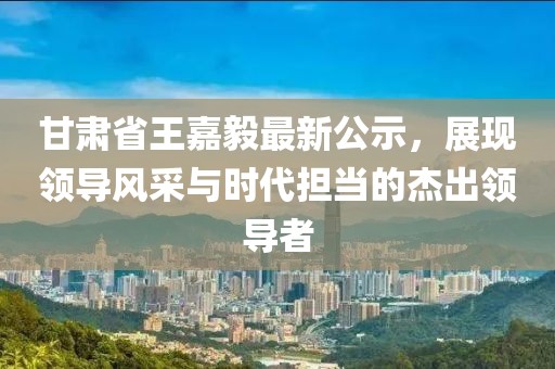 甘肅省王嘉毅最新公示，展現(xiàn)領(lǐng)導(dǎo)風(fēng)采與時(shí)代擔(dān)當(dāng)?shù)慕艹鲱I(lǐng)導(dǎo)者