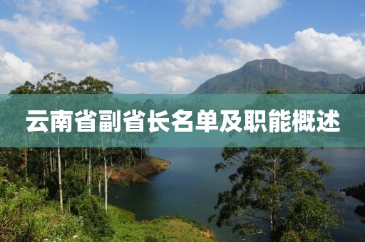 云南省副省長名單及職能概述