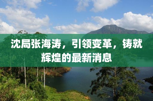沈局張海濤，引領(lǐng)變革，鑄就輝煌的最新消息