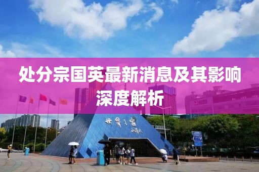 處分宗國(guó)英最新消息及其影響深度解析