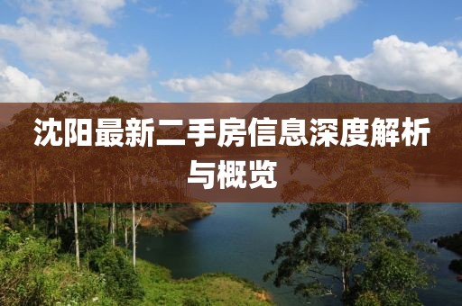沈陽最新二手房信息深度解析與概覽