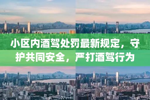小區(qū)內(nèi)酒駕處罰最新規(guī)定，守護共同安全，嚴打酒駕行為