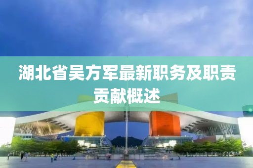 湖北省吳方軍最新職務(wù)及職責(zé)貢獻(xiàn)概述