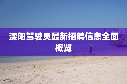 溧陽(yáng)駕駛員最新招聘信息全面概覽