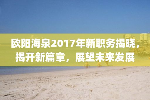 歐陽海泉2017年新職務(wù)揭曉，揭開新篇章，展望未來發(fā)展