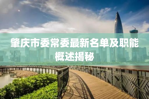 肇慶市委常委最新名單及職能概述揭秘