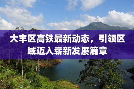 大豐區(qū)高鐵最新動態(tài)，引領(lǐng)區(qū)域邁入嶄新發(fā)展篇章