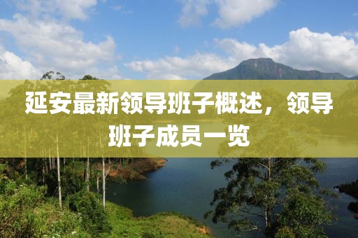 延安最新領(lǐng)導(dǎo)班子概述，領(lǐng)導(dǎo)班子成員一覽