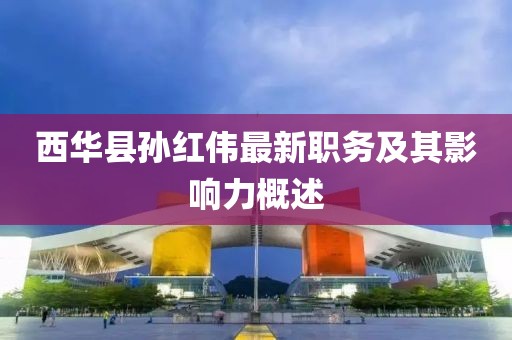 西華縣孫紅偉最新職務(wù)及其影響力概述