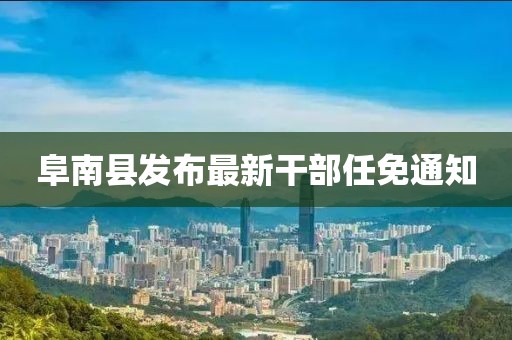 阜南縣發(fā)布最新干部任免通知