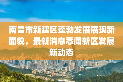南昌市新建區(qū)蓬勃發(fā)展展現(xiàn)新面貌，最新消息悉聞新區(qū)發(fā)展新動(dòng)態(tài)