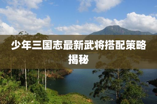 少年三國志最新武將搭配策略揭秘