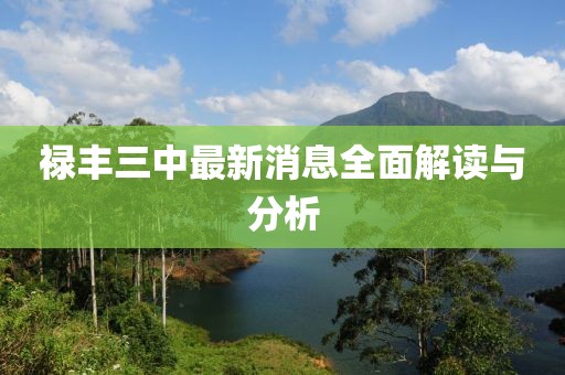 祿豐三中最新消息全面解讀與分析