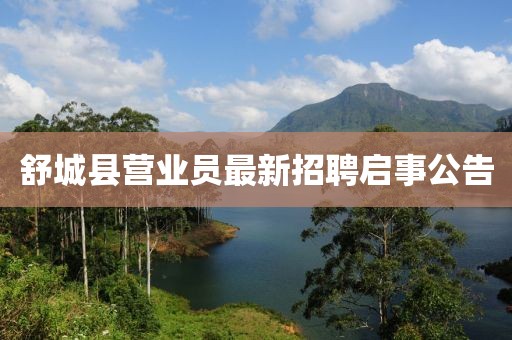 舒城縣營業(yè)員最新招聘啟事公告