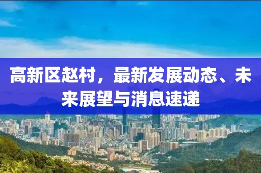 高新區(qū)趙村，最新發(fā)展動態(tài)、未來展望與消息速遞