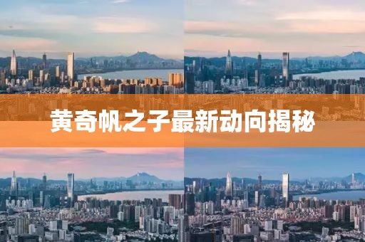 黃奇帆之子最新動向揭秘