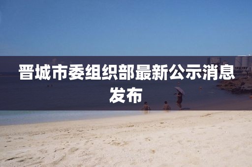 晉城市委組織部最新公示消息發(fā)布