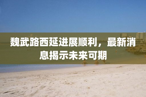 魏武路西延進展順利，最新消息揭示未來可期