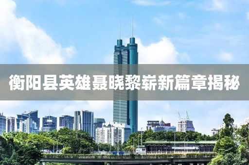 衡陽縣英雄聶曉黎嶄新篇章揭秘