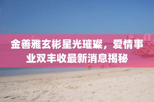 金善雅玄彬星光璀璨，愛情事業(yè)雙豐收最新消息揭秘