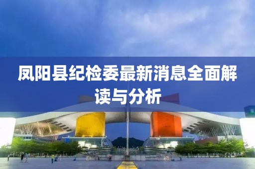 鳳陽縣紀檢委最新消息全面解讀與分析