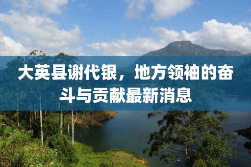 大英縣謝代銀，地方領(lǐng)袖的奮斗與貢獻最新消息