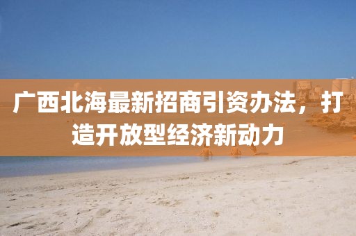 廣西北海最新招商引資辦法，打造開放型經(jīng)濟(jì)新動力