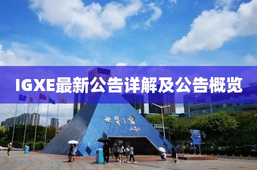 IGXE最新公告詳解及公告概覽