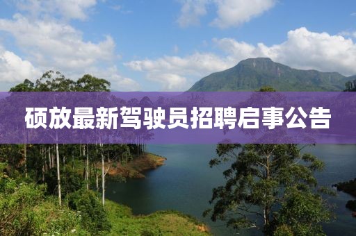 碩放最新駕駛員招聘啟事公告