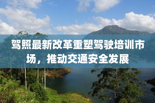 駕照最新改革重塑駕駛培訓(xùn)市場(chǎng)，推動(dòng)交通安全發(fā)展