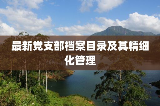 最新黨支部檔案目錄及其精細(xì)化管理