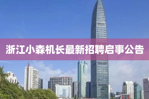 浙江小森機(jī)長(zhǎng)最新招聘啟事公告
