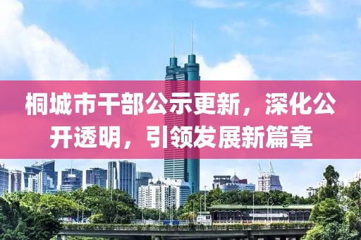桐城市干部公示更新，深化公開透明，引領(lǐng)發(fā)展新篇章