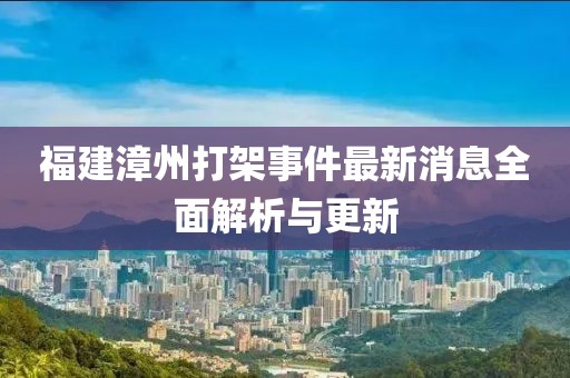 福建漳州打架事件最新消息全面解析與更新