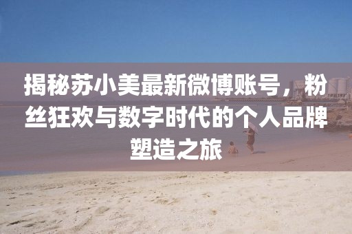 揭秘蘇小美最新微博賬號，粉絲狂歡與數(shù)字時代的個人品牌塑造之旅