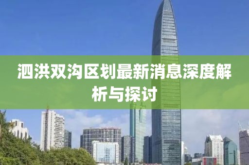 泗洪雙溝區(qū)劃最新消息深度解析與探討