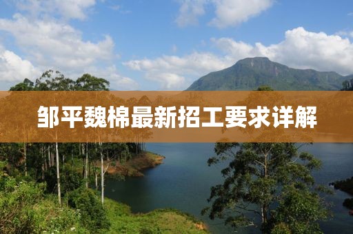 鄒平魏棉最新招工要求詳解