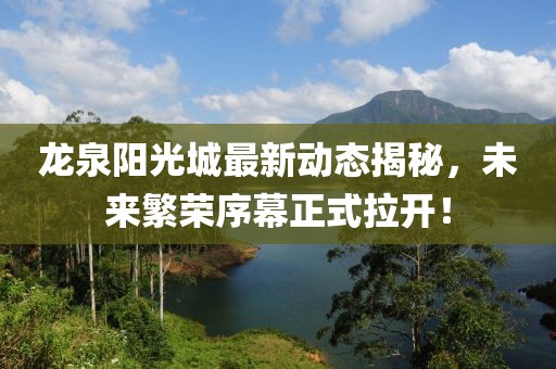 龍泉陽(yáng)光城最新動(dòng)態(tài)揭秘，未來(lái)繁榮序幕正式拉開！