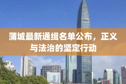 蒲城最新通緝名單公布，正義與法治的堅定行動