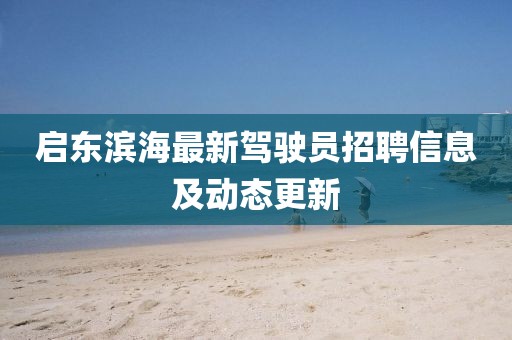 啟東濱海最新駕駛員招聘信息及動(dòng)態(tài)更新