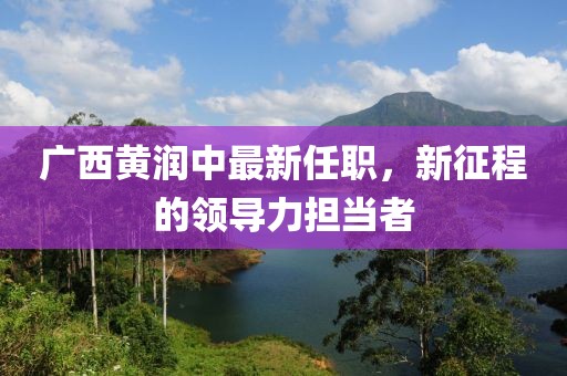 廣西黃潤中最新任職，新征程的領(lǐng)導力擔當者