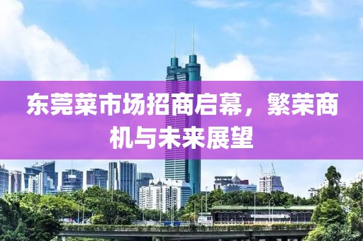 東莞菜市場(chǎng)招商啟幕，繁榮商機(jī)與未來(lái)展望