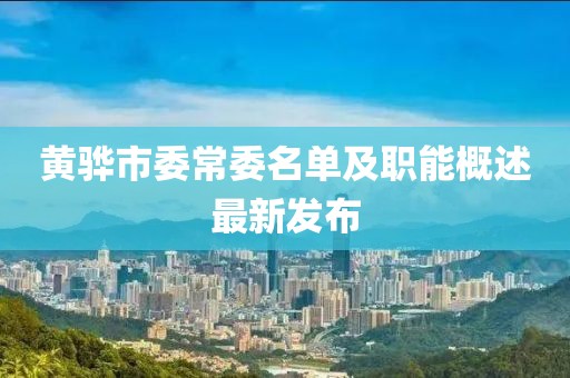黃驊市委常委名單及職能概述最新發(fā)布
