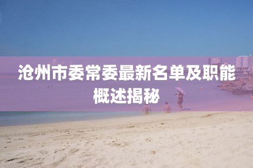 滄州市委常委最新名單及職能概述揭秘